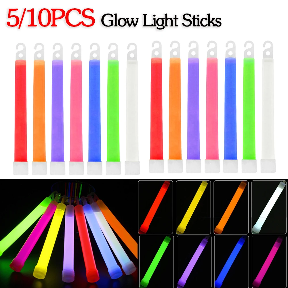 Glow Light Stick 6 Inch Survival Kit Military Glow Light Sticks Walking Camping SOS Gear Outdoor Military Equipment Concert Party Light Stick