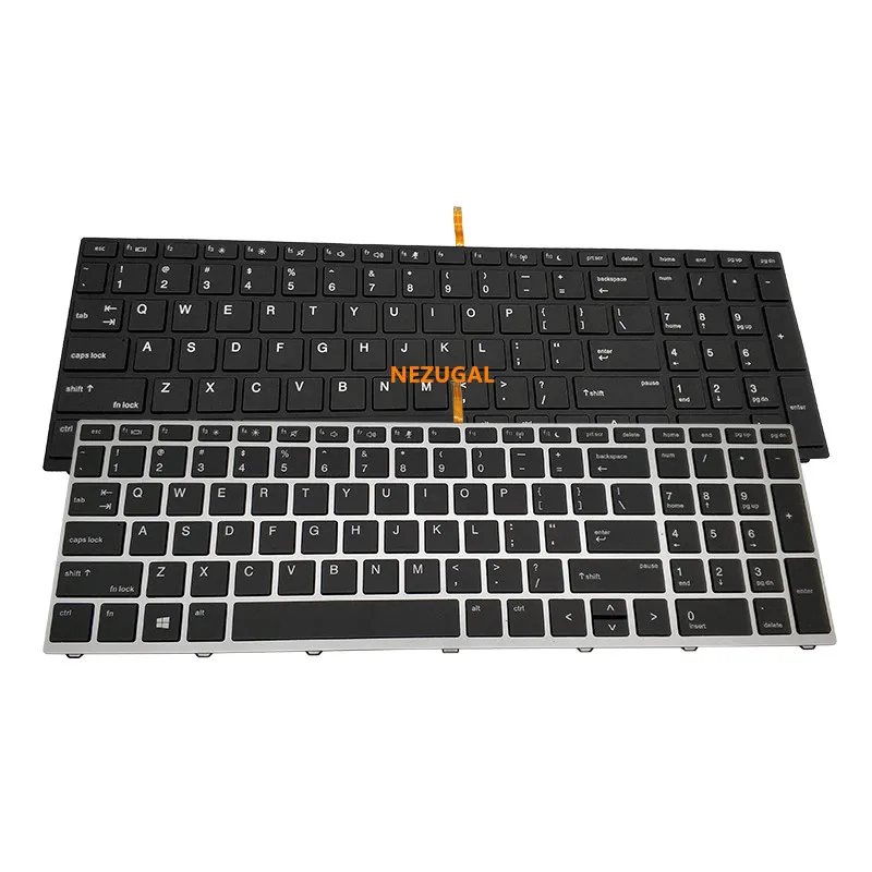 Tastiera Us Retroilluminata Nero Argento Per Hp Probook 450 G5 455 G5 470 G5 Sostituzione Tastiera Laptop