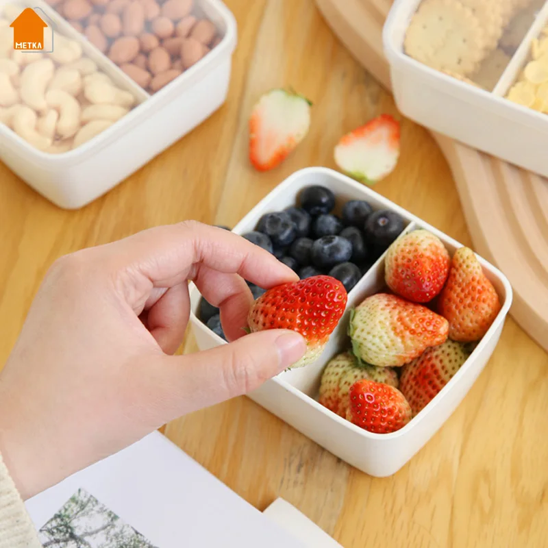 1pc Glass Bento Box, Children And Students Divided Sealed Fruit Box Salad  Box, Microwave Oven Heating Bento Box , Kids School Office Bento Box, Glass  Food Storage Containers With Lids