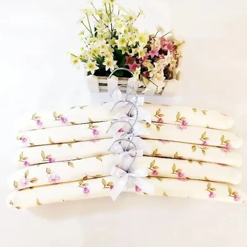 10PCS Exquisite Flower Decor Lothes Hangers Non-Slip Space Saving Dress Hanger Handy Drying Rack Coat Hanger Household Supplies