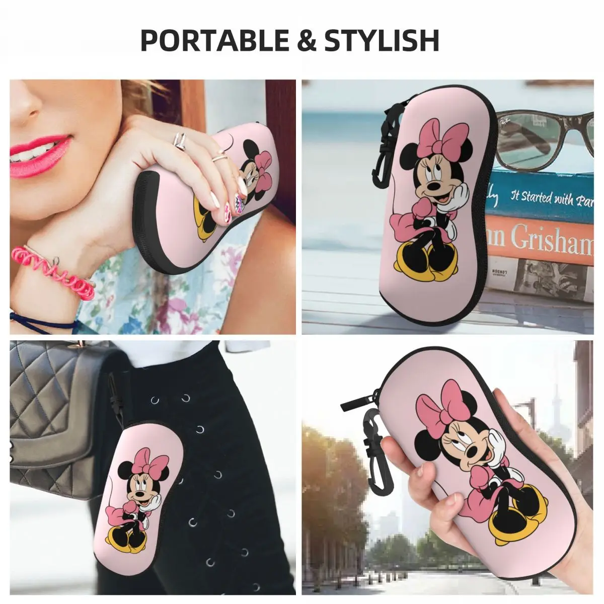 Lovely Cartoon Glasses Case Minnie Mouse Mickey Merch Accessories Eyewear Storage Box Anti-Pressure Sunglasses Box 6