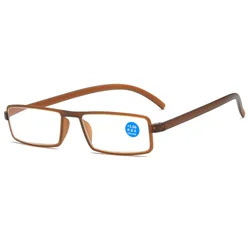 Stylish Retro Anti Blue Light Reading Glasses with Minimalist Design - +250 (Tea)