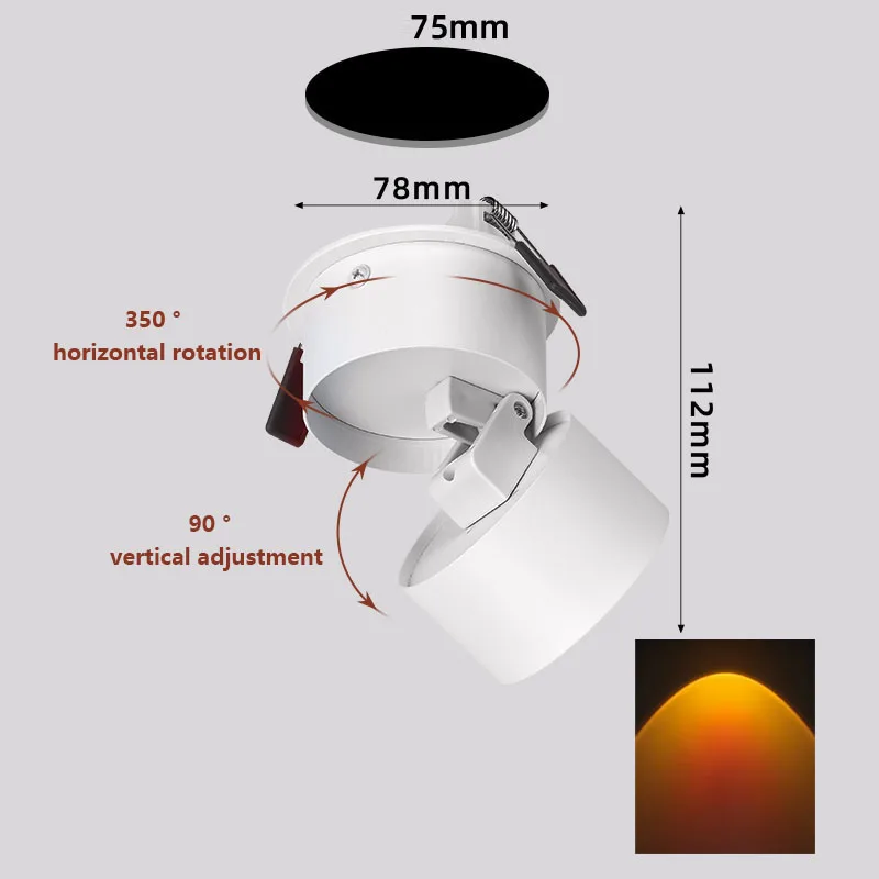 سقف LED بقعة النيون للتدوير غروب الشمس مصباح الحدي...