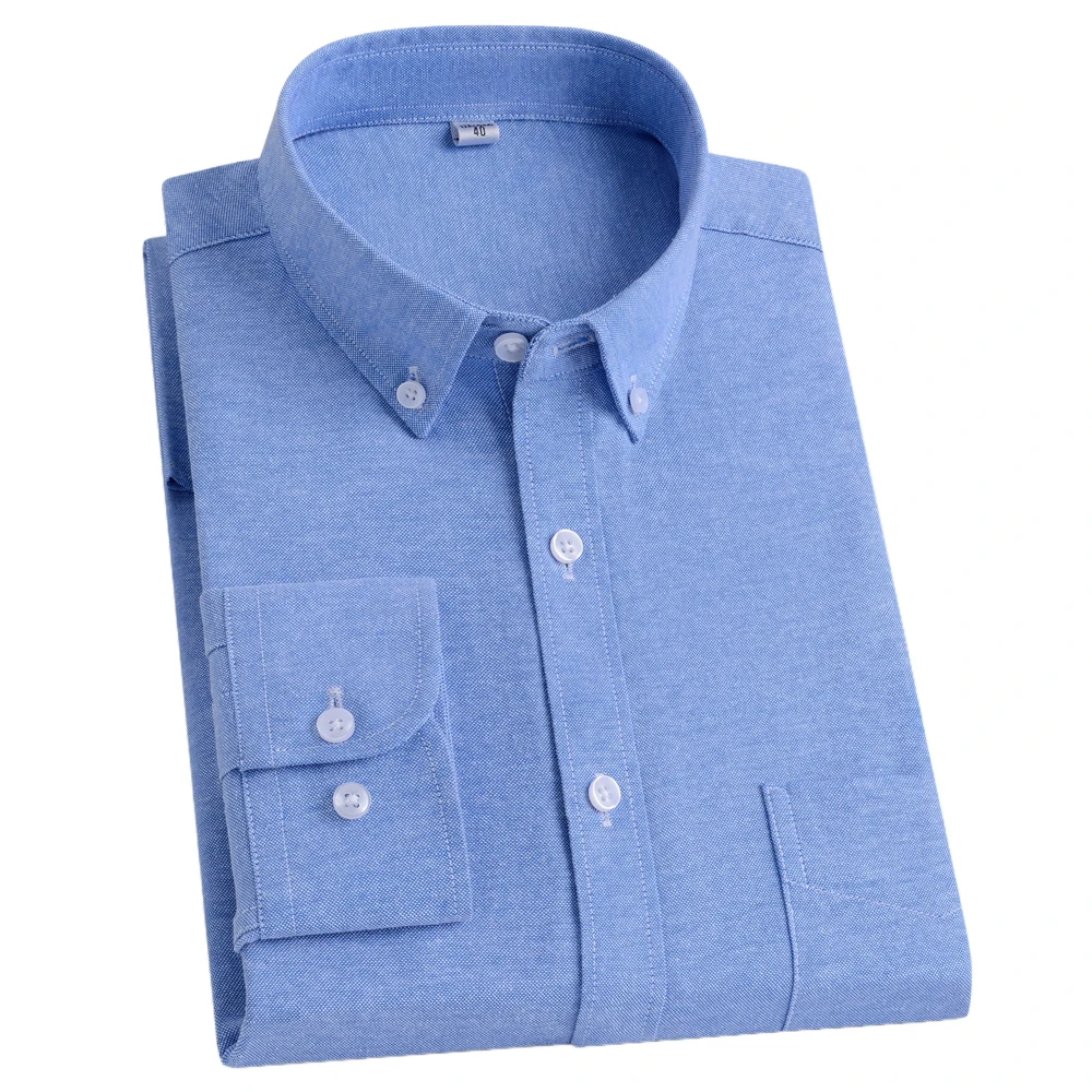 Men's Cotton Blend Long Sleeve Striped Oxford Woven Shirt Front Patch Chest Pocket Button-down Spring Autumn Casual Shirts cotton shirt,long sleeve shirt,men casual shirt
