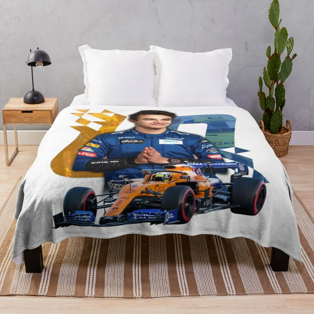 Lando Norris 4 Racing Design Throw Blanket Cute Blanket Plaid Fluffy