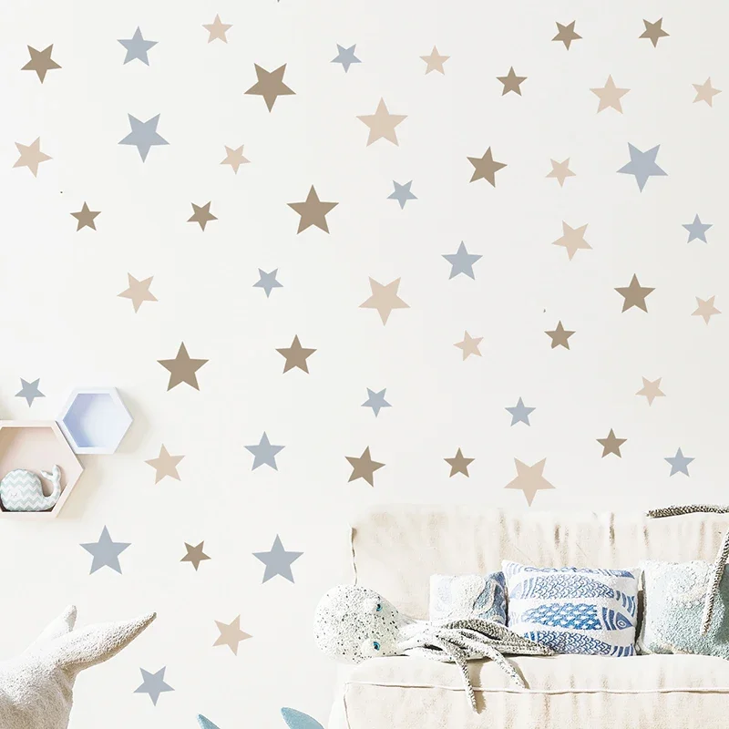 71pcs Boho Colorful Stars Wall Stickers For Children Room Baby Kids Room Nursery Wall Decals Home Decoration Decals
