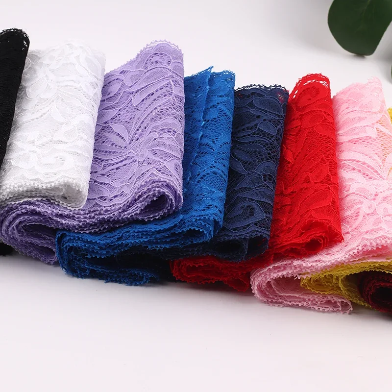 Lace ribbon 15cm wide elastic stretchy floral for DIY apparel sewing