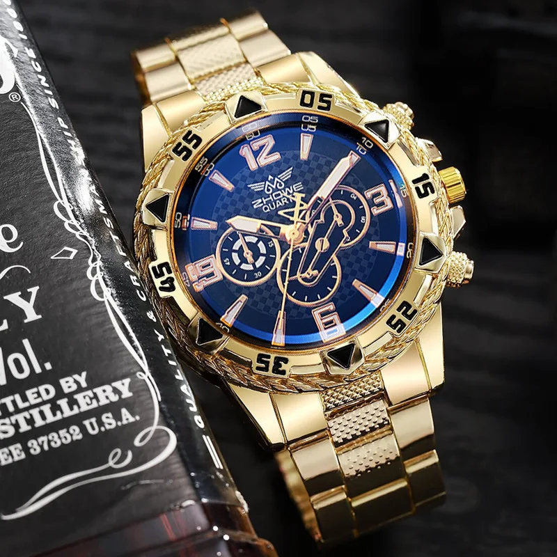 1pc Men's Business Watch Fashion Stainless Steel Men's Sports Quartz Watch 6