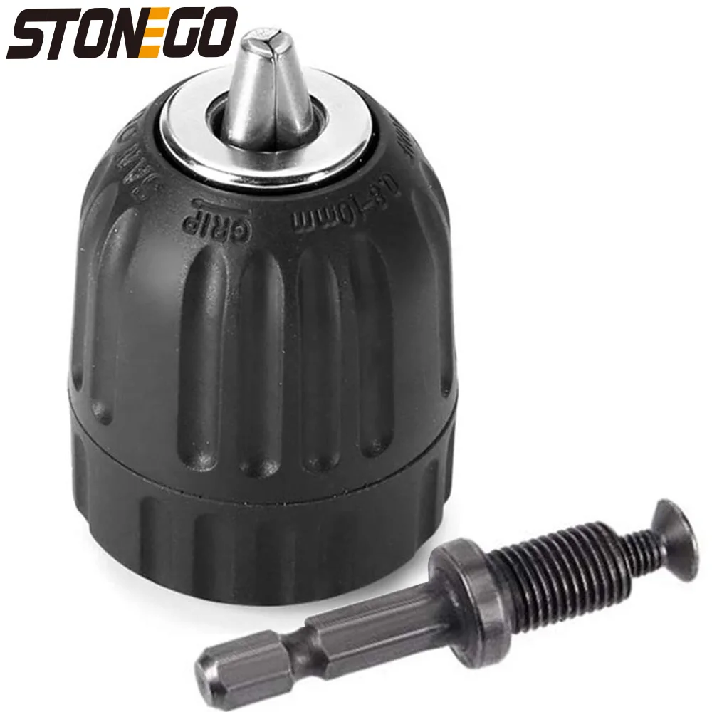 STONEGO Keyless Drill Chuck Converter, 0.8-10mm Range, 3/8