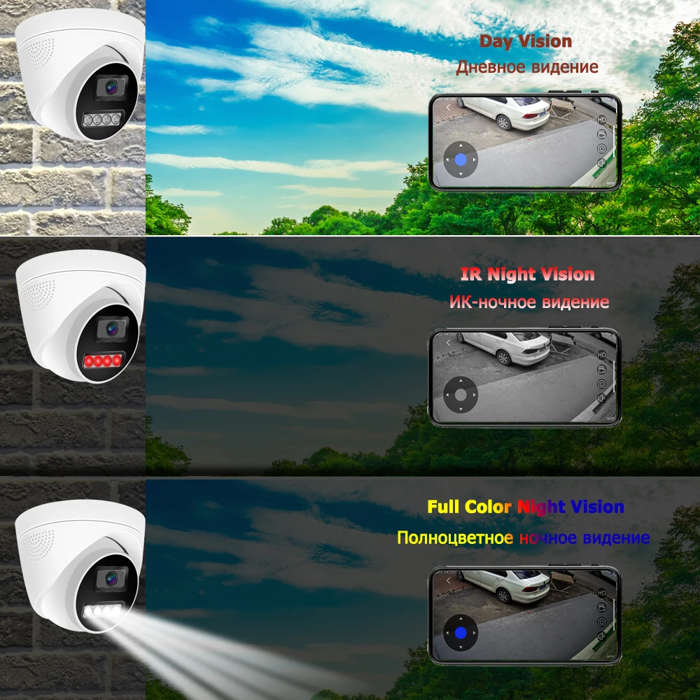 4K 8MP 4MP POE IP Dome Camera, H.265 Audio Security Camera, ONVIF, IR Night Vision, Human Detection, 48V POE CCTV Surveillance C 3