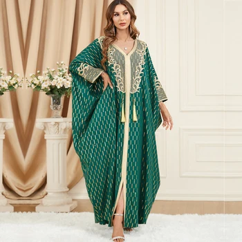 Chioma Bat Sleeves Embroidered Boubou Dress
