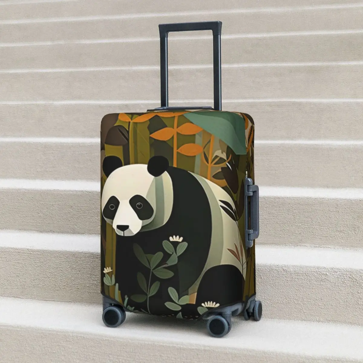Panda Suitcase Cover Modern Art Cruise Trip Protection Vacation Elastic Luggage Accesories