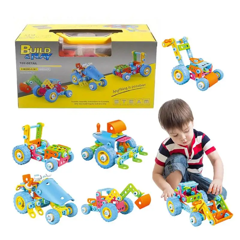 

Car Construction Set DIY Assembly Construction Car Model 6 In 1 Car Building Set Construction Car Building Model For Kids Boys
