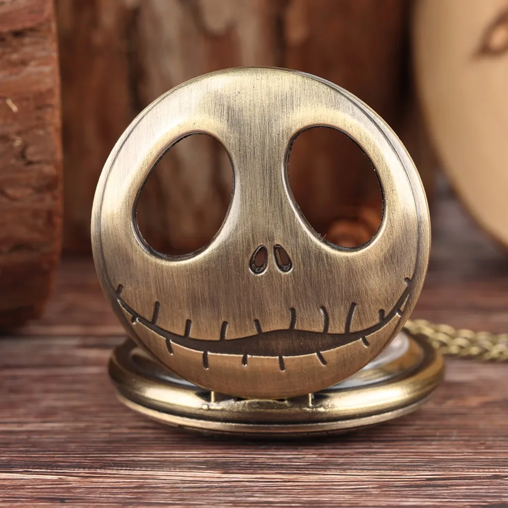 Vintage Bronze Big Eyes Design Quartz Pocket Watch Necklace Gifts Fashion New Men Women Exquisite Watches Relogios Clock