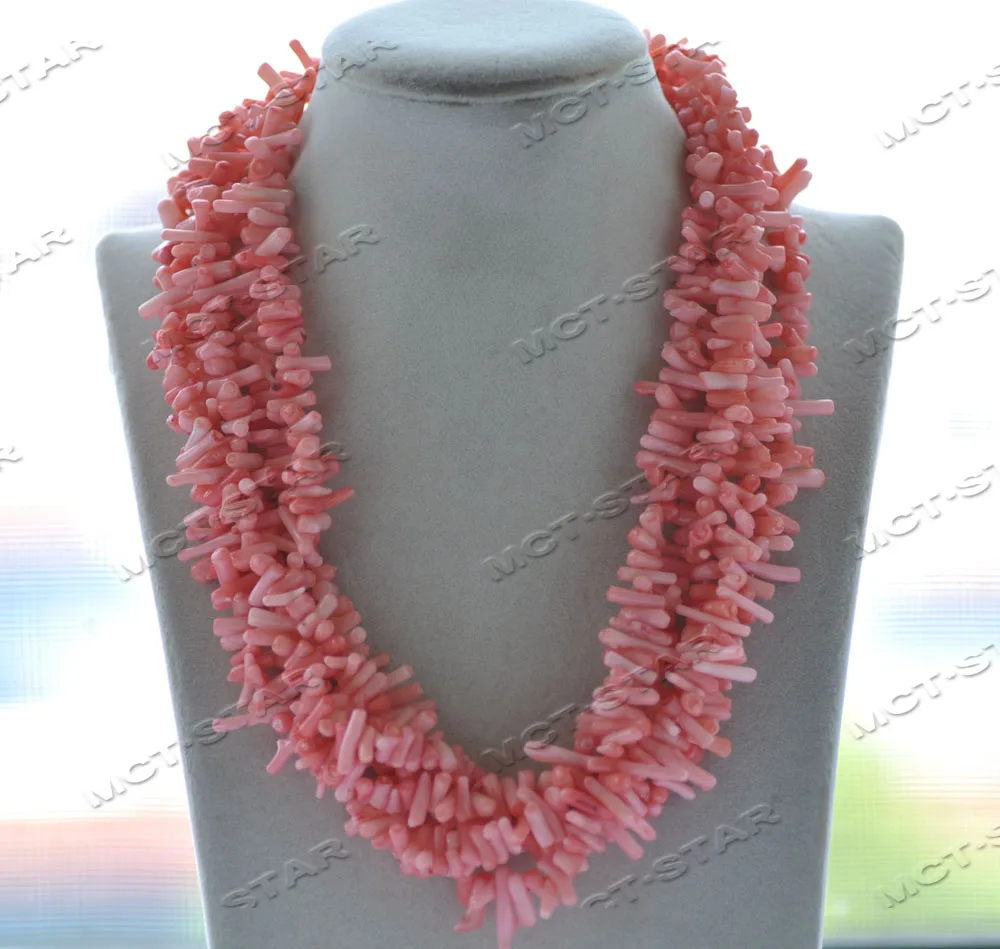 

Z12181 5Row 19 ''Pink Coral Tree-ожерельлье ветка
