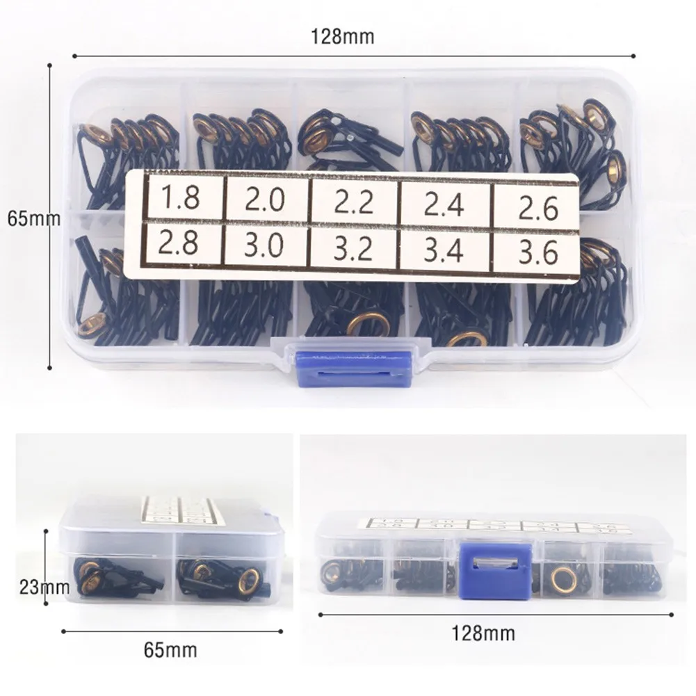 Black+Gold Box Tip Top Guides Rod Guide Rod Repair Kit Top Tip Guide