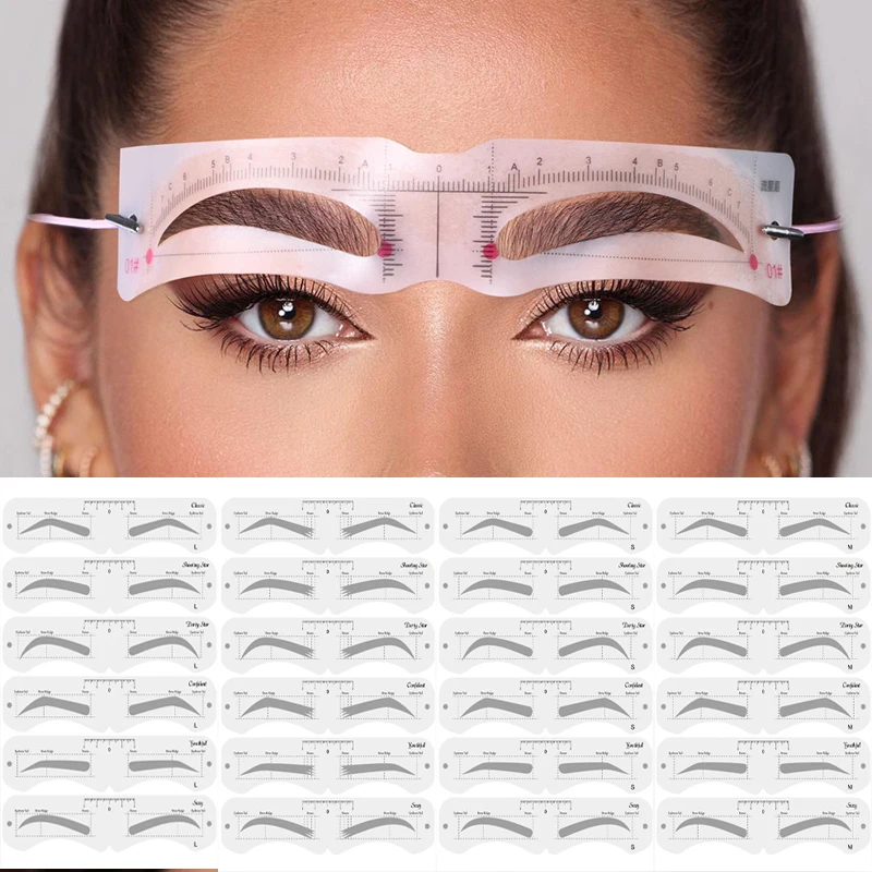 Description Picture 4 of item3/6Pcs Reusable Eyebrow Stencil Set Soft Ruler Brow Definer Eye Brow Drawing Guide Styling Shaping Grooming Template Card Tools
