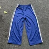 25ss Butterfly Embroidery Wide Leg Sweatpants Oversized Mens Joggers Blue Women Casual Striped Trousers With Tag 3
