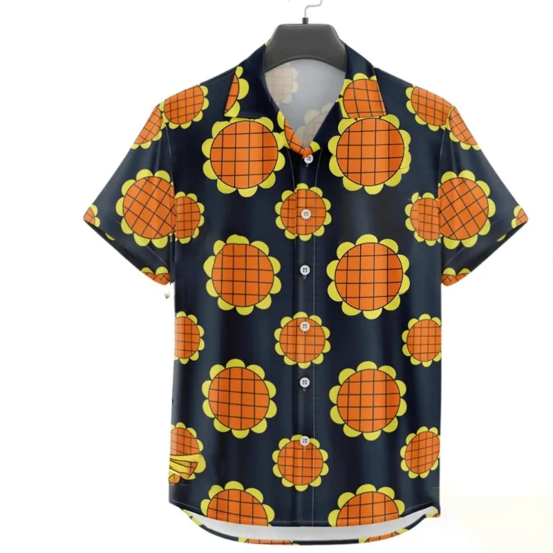 Hawaiian Shirt New Men's 3d Small Pattern Full Print Short Sleeve Shirt Beach Casual Hawaiian Shirts For Men Loose Oversized Men Clothing