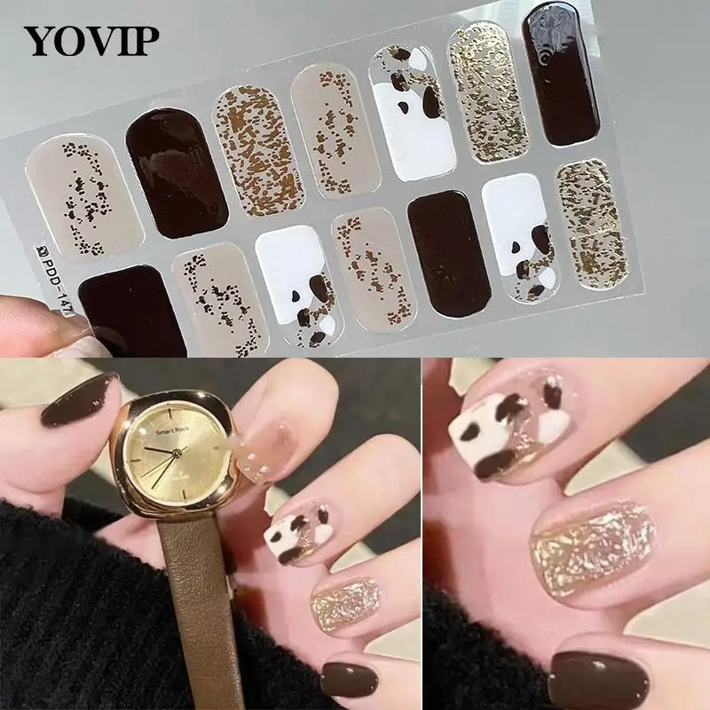 Waterproof And Long-Lasting No-Bake Nail Stickers Nail Polish Film Nail Stickers Full Color Nail Art Stickers