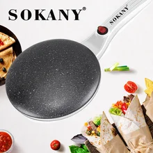 

650W Pancake Maker Even Heating Crepe Pan Cast Iron Frying Bracket for Pancakes Anti-stick Roti Maker Electric Tortillas Machine