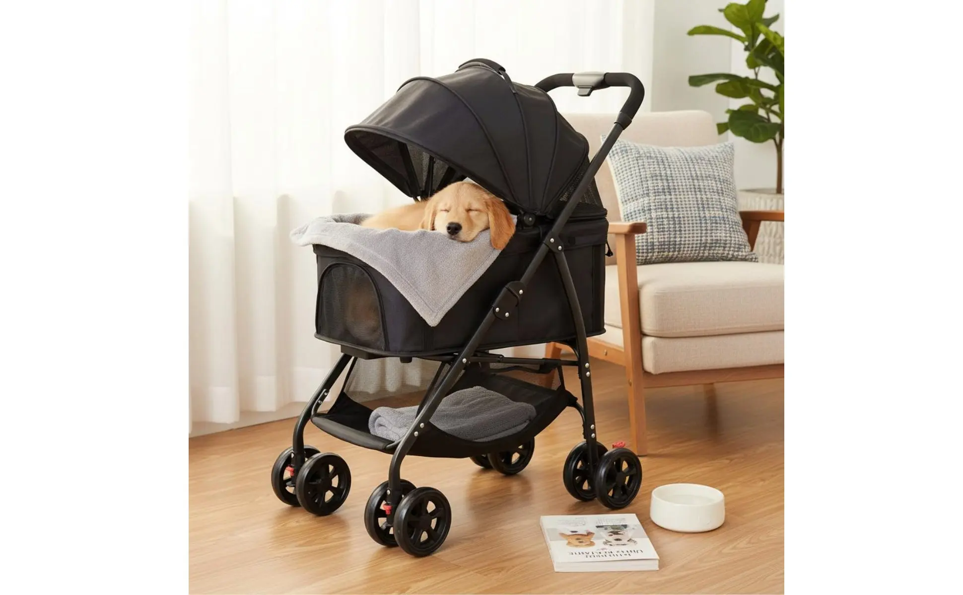 Foldable Pet Pet Transport Full Rotation Wheels Detachable Pet Carrier Pet Transport Lightweight Dog Cat Animal Carriage Storage