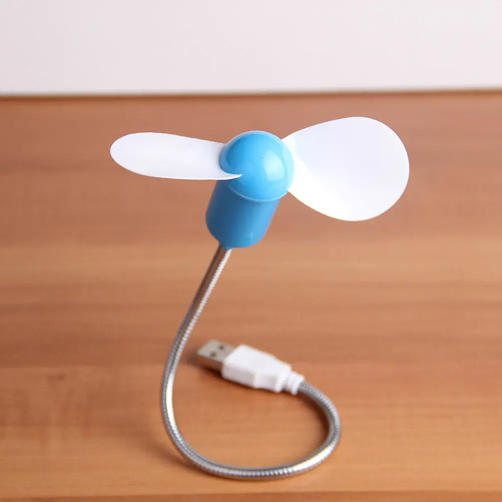 3pcs 미니 팬 USB 휴대용 경량 무소음 플렉시블 팬 노트북 컴퓨터용 금속 벨로우즈 블랙 화이트 블루