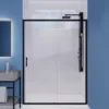 Matte black waterproof glass shower door with sealing strip component, easy to slide roller sliding 1