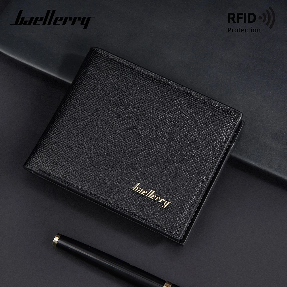 Personalized PU Wallet for Men Slim Front Pocket Zipper Coin Pocket Custom Initials RFID Blocking