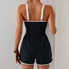 Women One Piece Swimsuit Summer Swimming Jumpsuit Vest Shorts Solid Classical Color Female Deep Neck Bathing Suits Beach 2026 2