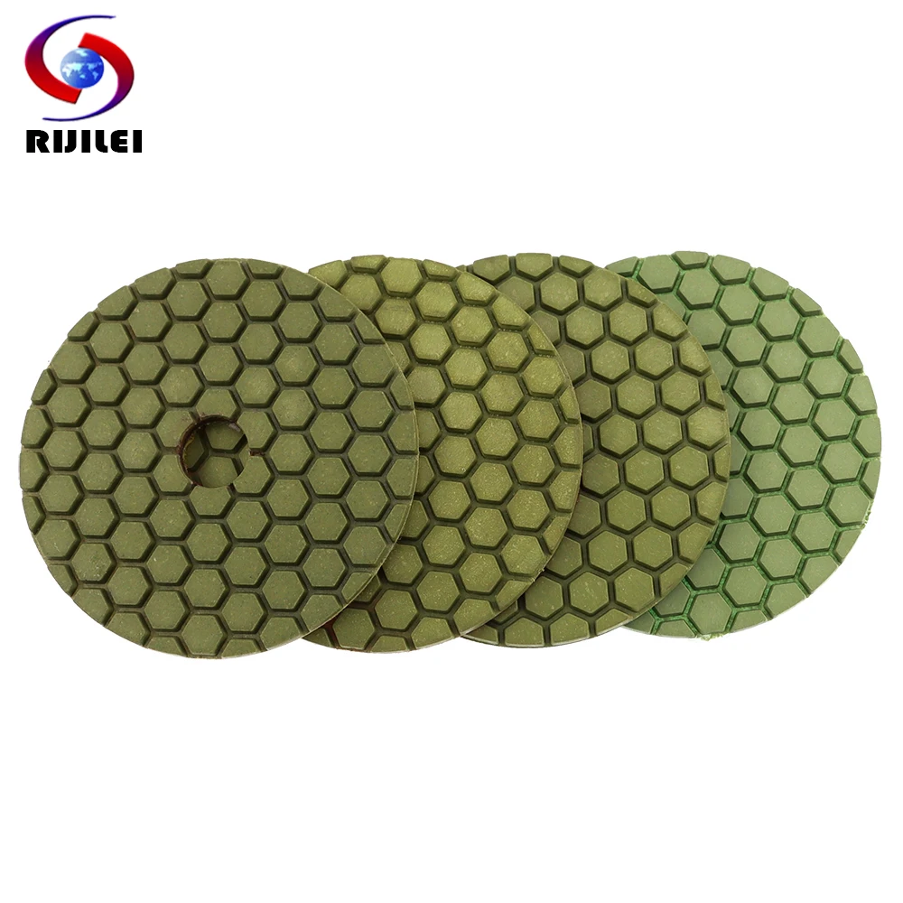 4PCS 4Inch Super Diamond Polishing Pad 4 Steps Wet Polishing Pads For Granite Marble Stone Concrete 100mm Grinding Disc 4inch 5inch inner 22 23mm diamond wheel disc bowl grinding cup concrete granite marble stone polishing pads masonry tools