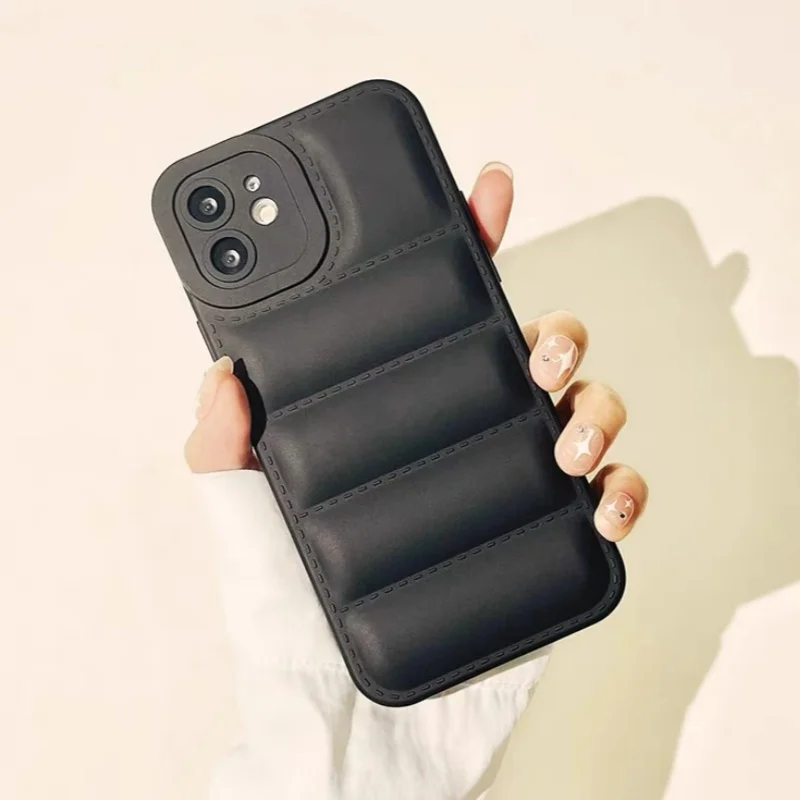 Puffer Phone Case for IPhone 15 14 13 Series Winter comfortable Phone Cover Case Down Jacket,phone case,iphone case,phone protector cover