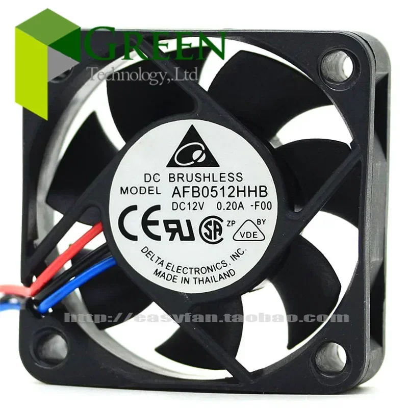 The Original Delta  AFB0512HHB-F00 5015 50MM 5cm Cooling fan 12V 0.2A 2.4W computer case fan with 3pin