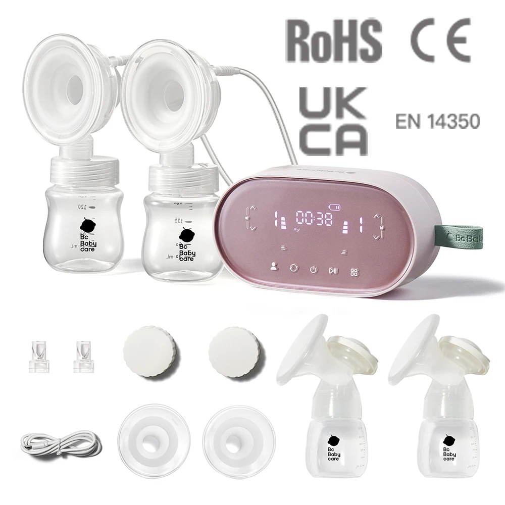 Bc Babycare Portable Double Electric Breast Pumps  USB Chargable Silent Milk Extractor Automatic Milker Comfort Breastfeeding