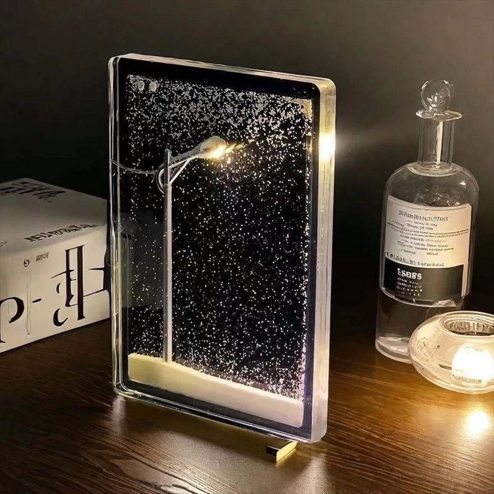 Christmas Night Light Street Lamps Christmas Crafts Snowy Night Lamp Decor Street Light Snow Simulation Kids Physics Science Toy christmas night lamp