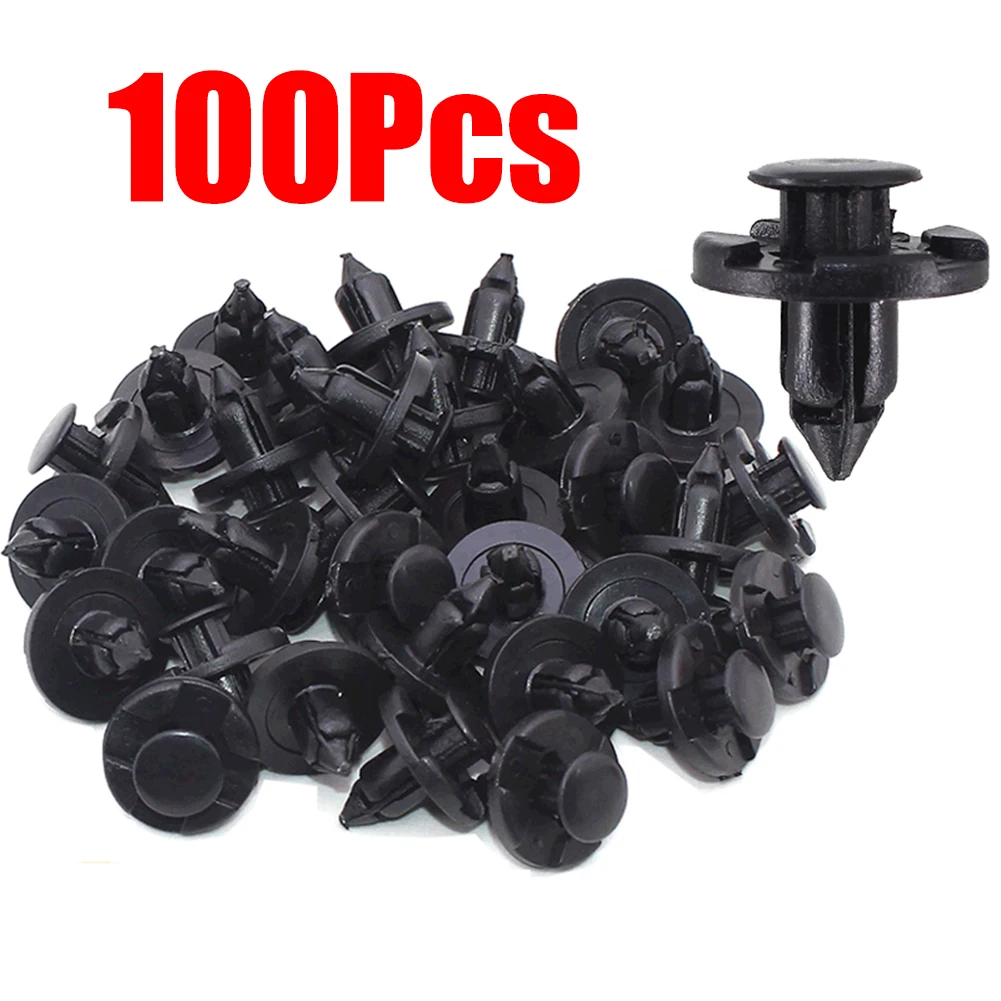 100PCS Bodywork&Trim Fastener Fits For Nissan Almera Tino For Micra For Qashqai For X Teail 0155309321 Durable Accessories Black 2pcs for nissan juke note x trail qashqai dualis micra march micra dynamic side marker turn signal lights amber led fender lamp