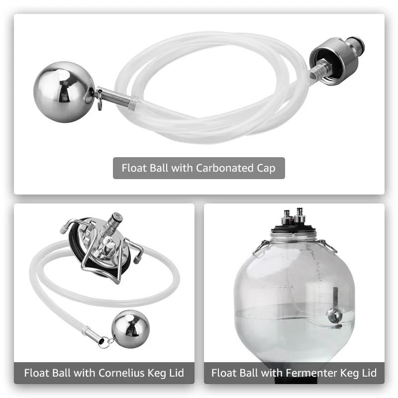 Beer Brewing Equipment Stainless Steel Ball Float For Conical And All Rounder Fermenter/Keg Beer Ball Float Kit (S.S & 80cm Dip Tube)