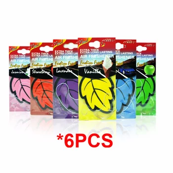 6PCS/3PCScar accessories interior Car Air Freshener Natural scented tea paper Auto Hanging Vanilla perfume fragrance Leaf Shape 1