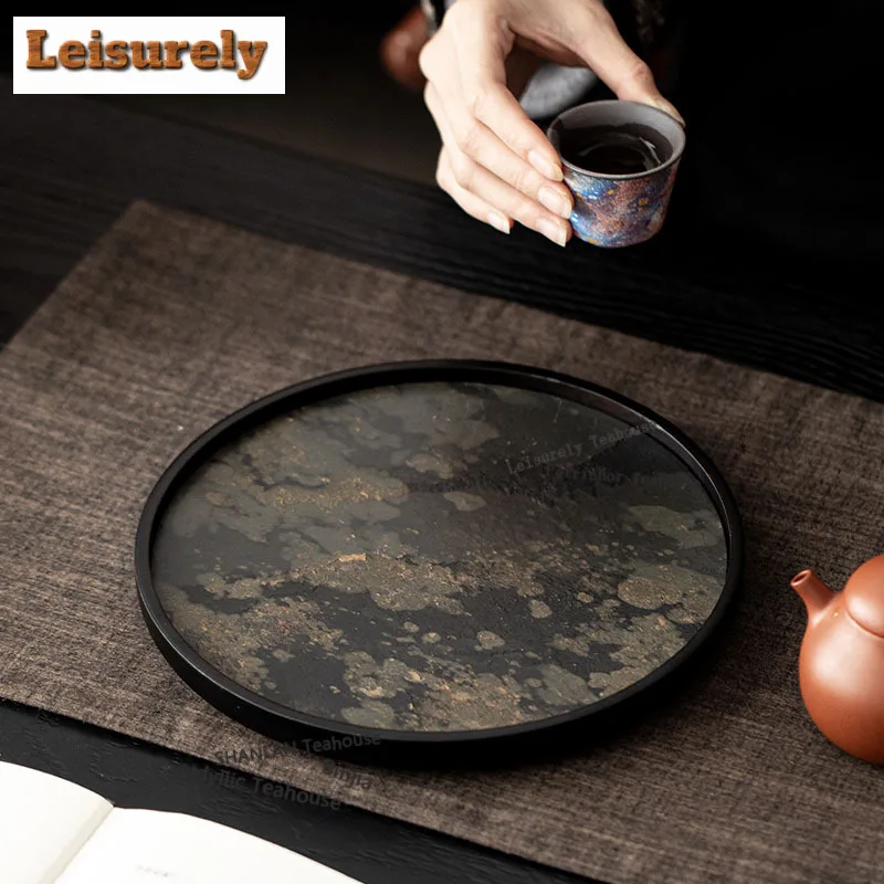 Rock Panel Tea Tray Dessert Candy Tray Coffee Storage Board Teapot Base Dishes For Serving Chinese Tea Set Accessories Supplies