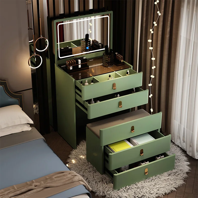

Tall Luxury Dressing Table Big Women Mid Century Modern Jewelry Vanity Table Corner Mesa De Maquillaje Lounge Suite Furniture