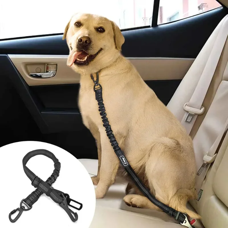 Pet Dog Cat Car Seat Belt Harness Vehicle Adjustable Safety Lead Retractable Leash Traction Rope for Dogs Travel Pet Supplies