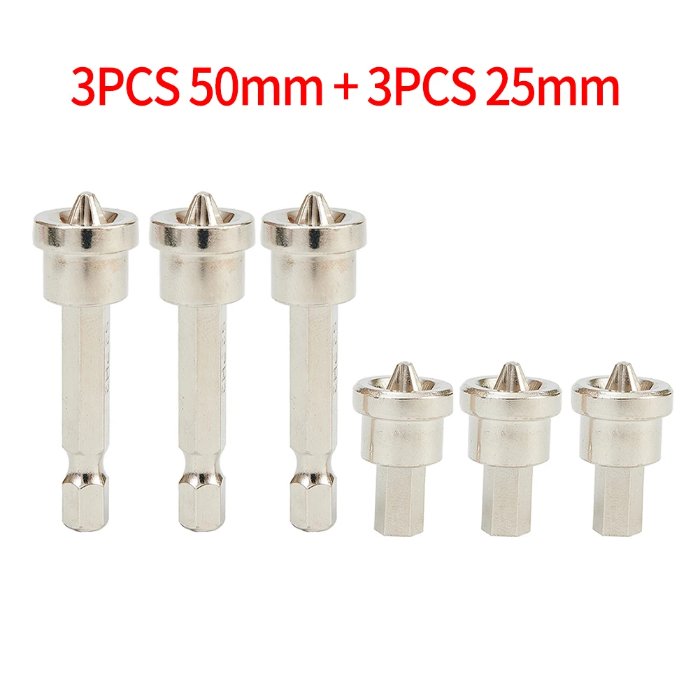 

6pcs Magnetic Positioning Drywall Screwdriver Bits Head Non-slip Woodworking Screw Hex Shank Bit Batch Power Tool Accessories