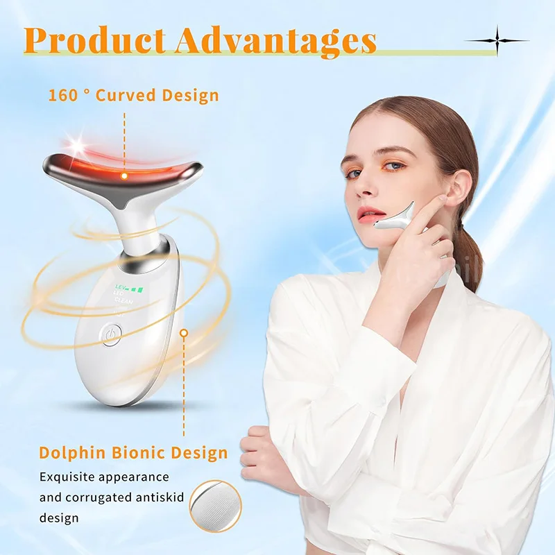 7 Colors Anti Wrinkle Facial Massager Neck Face Beauty Device Skin Tighten Facial Lift Device Reduce Double Chin Skin Care Tool Best Sellers In Beauty & Health