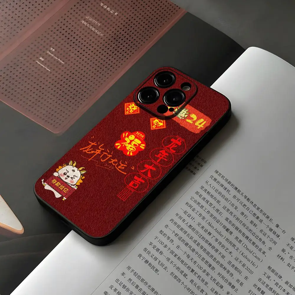 New Year 2024 Dragon Phone Case For Iphone 15 12 14 Se 2022 Pro Max 11 13 Xr X Xs Mini Plus Funda Shell Cover