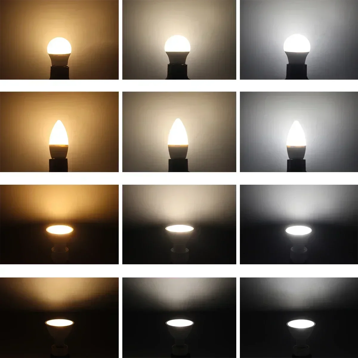 가정 및 사무실용 다용도 LED 스포트라이트 램프, 다양한 기본 옵션, 인테리어 장식, E27, B22, E14, GU10, GU5.3, 6 개