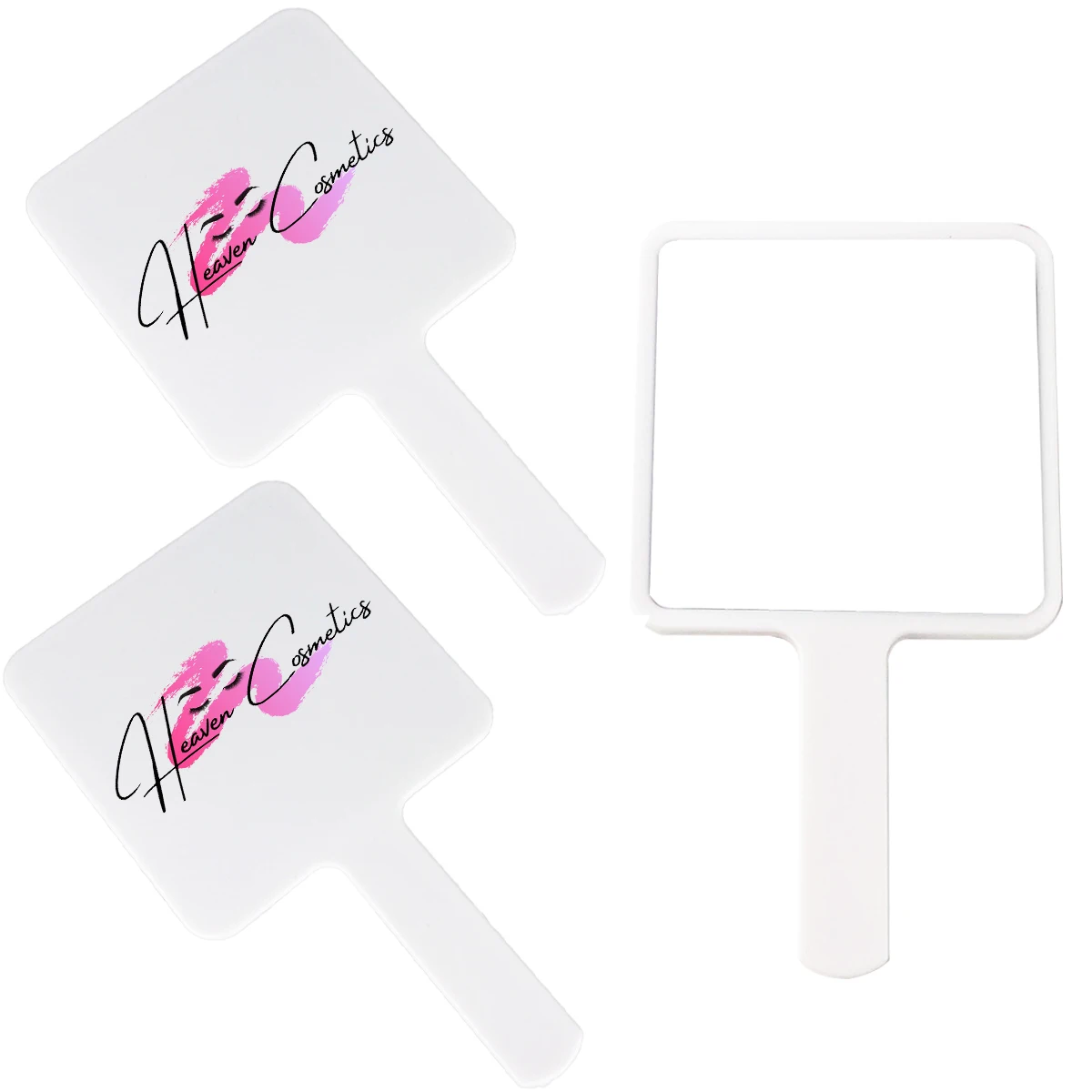Wholesale Makeup Mirror Hand Held Mirror Square Custom Logo For Daily Makeup Square Pink/Black/White Small Mirror Makeup 5