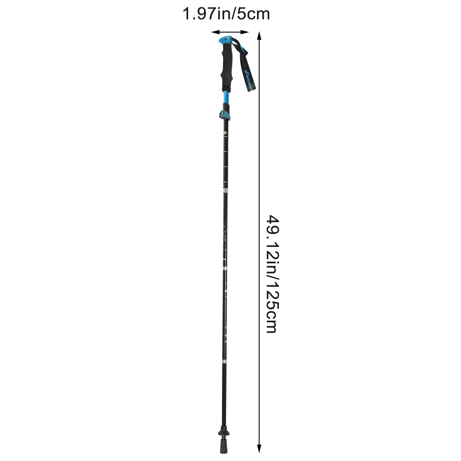 Portable 5 Sections Folding Trekking Pole Aluminum Alloy Walking Stick Adjustable Cane For Camping Elderly Anti Slip Design Non