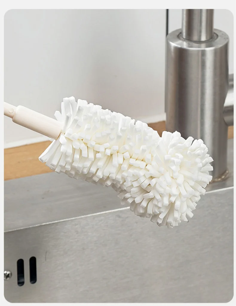 New Kitchen Wine Glass Cleaner Sponge Brush Cup Deep-Clean Reusable Long Handle Non-Scratch For Bottles Scouring Cleaner Tools_voghion.com