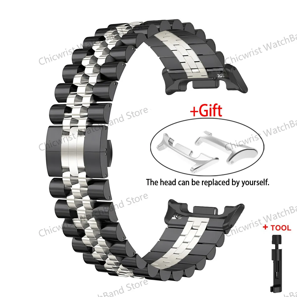 Premium Stainless Steel Metal Strap Bracelet