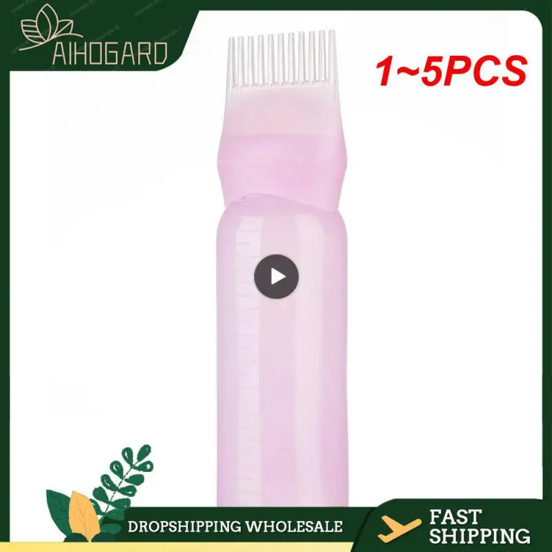 1~5PCS Colors Hair Dye Applicator Brush Bottles Dyeing Shampoo Bottle Oil Comb Hair Dye Bottle Applicator Hair Coloring Styling